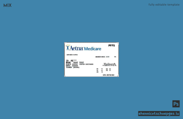 USA Aetna Medicare-Karte Beispielvorschau